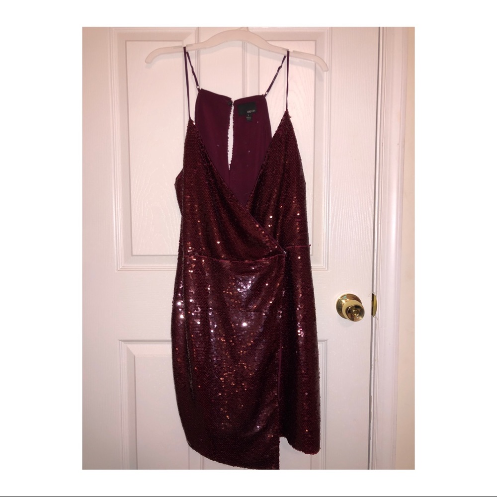 GREYLIN MAROON SEQUIN DRESS